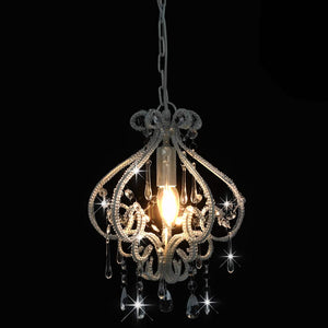 vidaXL Ceiling Lamp with Beads White Round E14