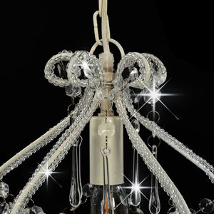 vidaXL Ceiling Lamp with Beads White Round E14