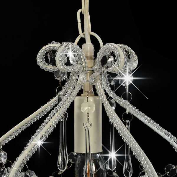 vidaXL Ceiling Lamp with Beads White Round E14