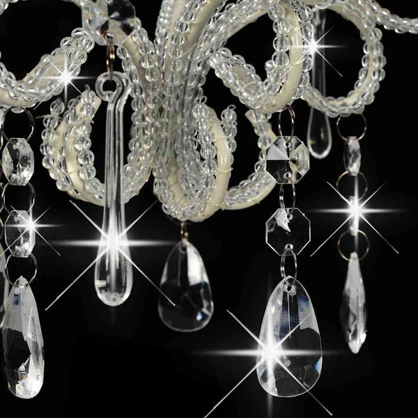 vidaXL Ceiling Lamp with Beads White Round E14