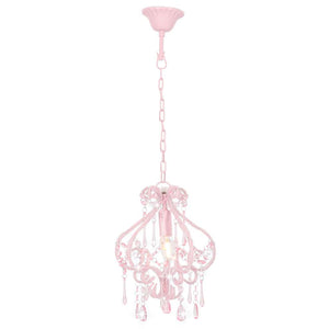 Deckenleuchte mit Perlen Rosa Rund E14