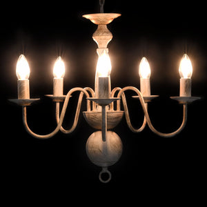 vidaXL Lustre Blanc Antique 5 Ampoules E14