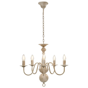 vidaXL Lustre Blanc Antique 5 Ampoules E14