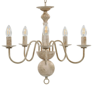 vidaXL Lustre Blanc Antique 5 Ampoules E14