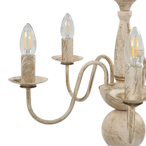 vidaXL Lustre Blanc Antique 5 Ampoules E14