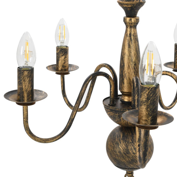 vidaXL Lustre antique noir 5 ampoules E14
