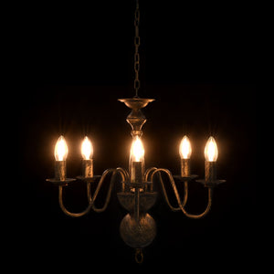 vidaXL Lustre antique noir 5 ampoules E14