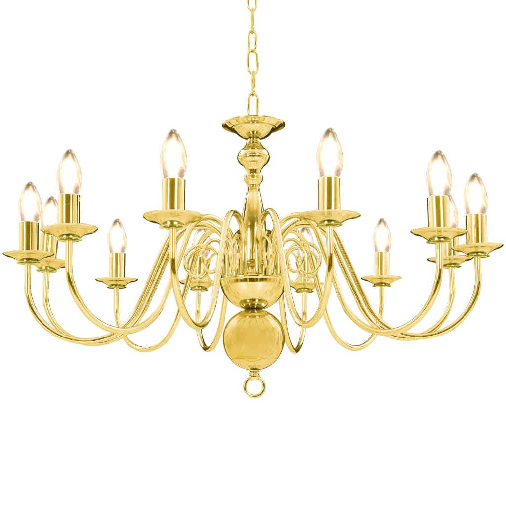 Kronleuchter Golden 12 x E14-Glühbirnen