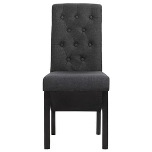 vidaXL Dining Chairs 2 pcs Dark Grey Fabric