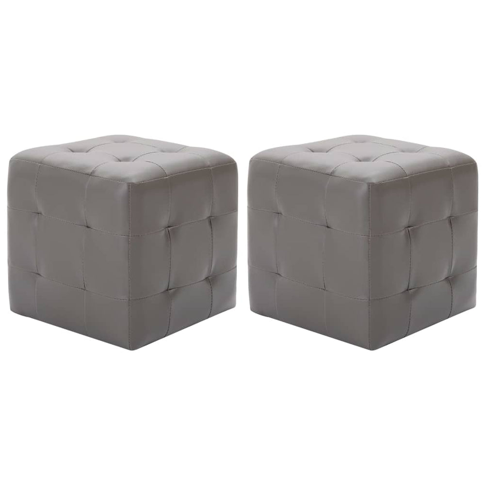 Nachttische 2 Stk. Grau 30×30×30 cm Kunstleder
