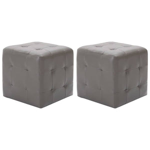 Nachttische 2 Stk. Grau 30×30×30 cm Kunstleder