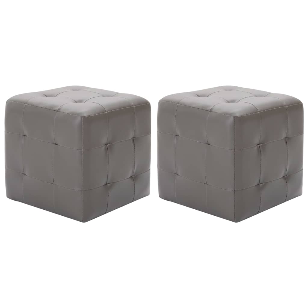 Nachttische 2 Stk. Grau 30×30×30 cm Kunstleder