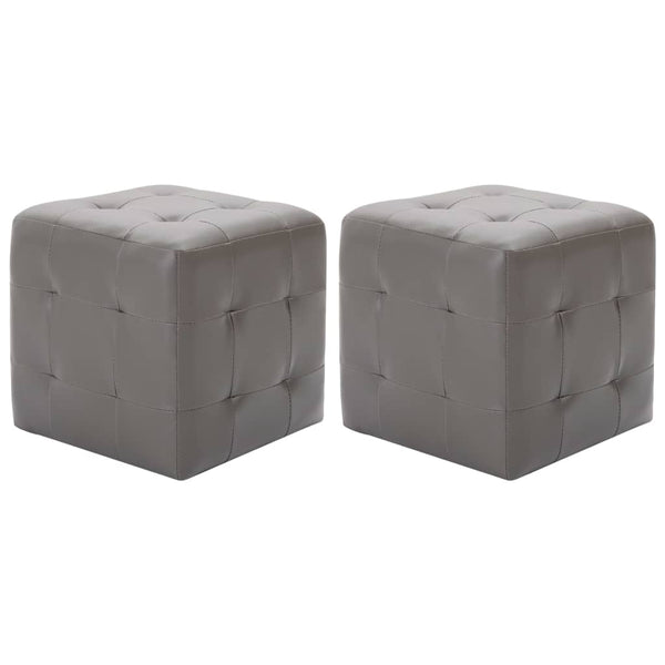 Nachttische 2 Stk. Grau 30×30×30 cm Kunstleder