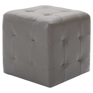 Nachttische 2 Stk. Grau 30×30×30 cm Kunstleder