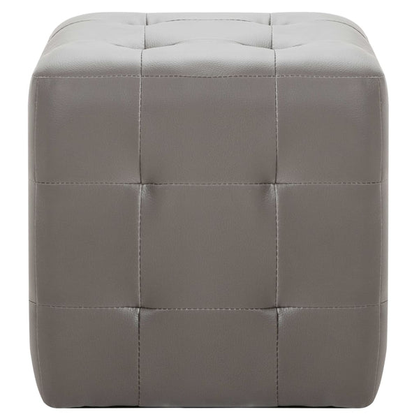 Nachttische 2 Stk. Grau 30×30×30 cm Kunstleder