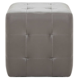 Nachttische 2 Stk. Grau 30×30×30 cm Kunstleder