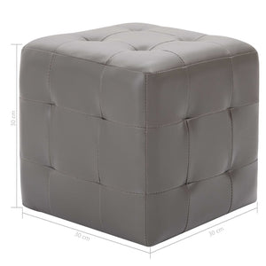 Nachttische 2 Stk. Grau 30×30×30 cm Kunstleder