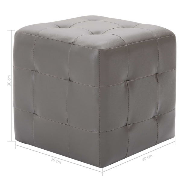 Nachttische 2 Stk. Grau 30×30×30 cm Kunstleder
