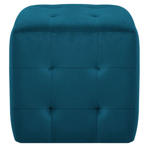 Nachttische 2 Stk. Blau 30×30×30 cm Samtstoff