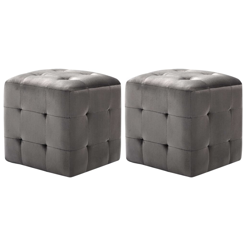 Nachttische 2 Stk. Grau 30×30×30 cm Samtstoff