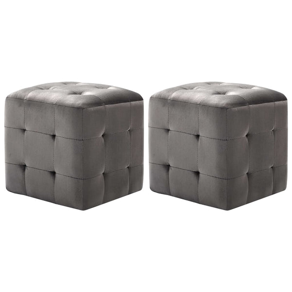 Nachttische 2 Stk. Grau 30×30×30 cm Samtstoff