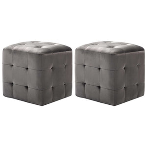 Nachttische 2 Stk. Grau 30×30×30 cm Samtstoff