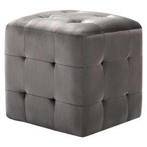 Nachttische 2 Stk. Grau 30×30×30 cm Samtstoff
