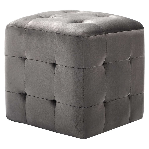 Nachttische 2 Stk. Grau 30×30×30 cm Samtstoff