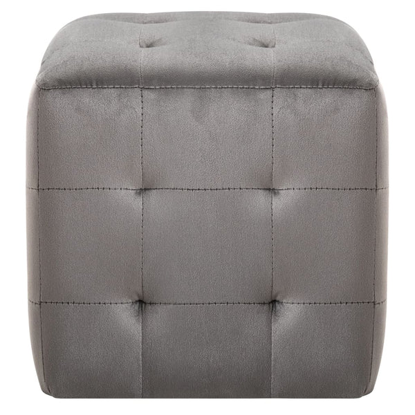 Nachttische 2 Stk. Grau 30×30×30 cm Samtstoff