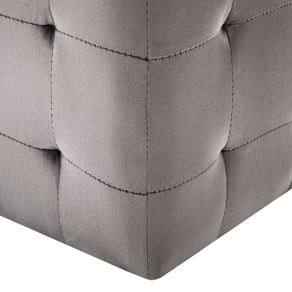Nachttische 2 Stk. Grau 30×30×30 cm Samtstoff