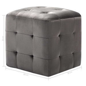 Nachttische 2 Stk. Grau 30×30×30 cm Samtstoff