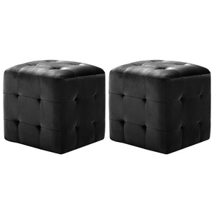 Nachttische 2 Stk. Schwarz 30×30×30 cm Samtstoff