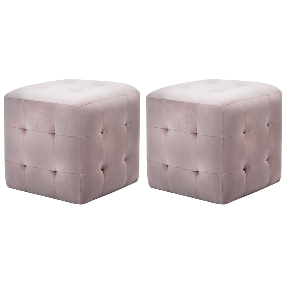 Nachttische 2 Stk. Rosa 30×30×30 cm Samtstoff