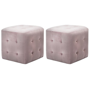 Nachttische 2 Stk. Rosa 30×30×30 cm Samtstoff