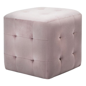Nachttische 2 Stk. Rosa 30×30×30 cm Samtstoff