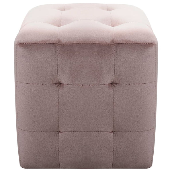 Nachttische 2 Stk. Rosa 30×30×30 cm Samtstoff