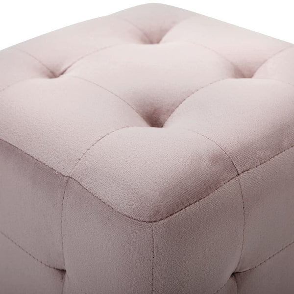 Nachttische 2 Stk. Rosa 30×30×30 cm Samtstoff