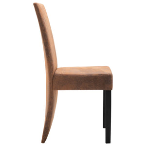 Esszimmerstühle 4 Stk. Braun Kunstleder in Wildleder-Optik