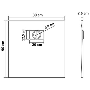 Duschwanne SMC Weiß 90×80 cm