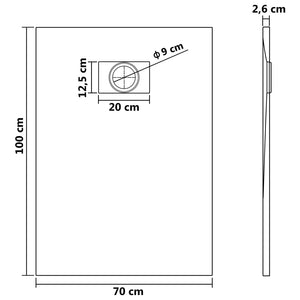 Duschwanne SMC Weiß 100×70 cm