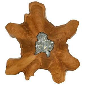 Couchtisch 70 x 45 cm Massivholz Teak und Polyresin