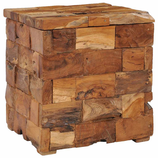 Hocker mit Stauraum Massivholz Teak