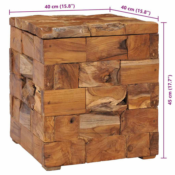 Hocker mit Stauraum Massivholz Teak