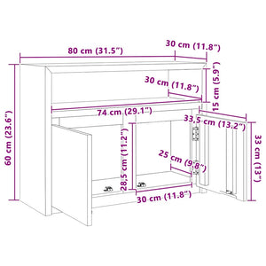 Sideboard 80x30x60 cm Massivholz Teak