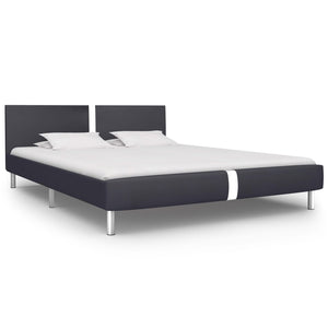Bettgestell Schwarz Kunstleder 120 x 200 cm