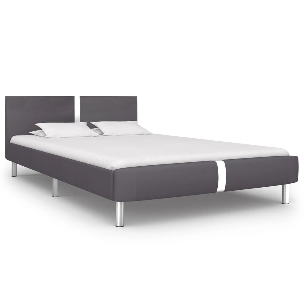 vidaXL Cadre de lit Gris Similicuir 140 x 200 cm