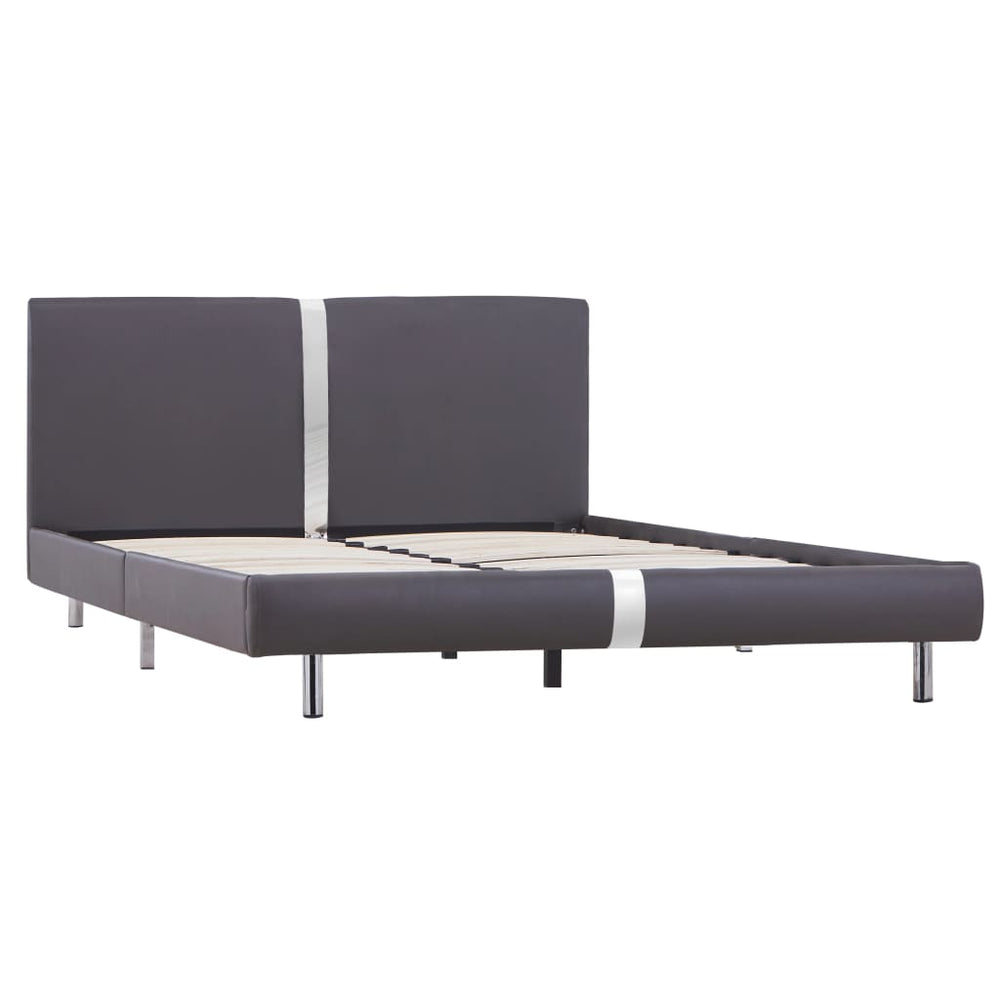 vidaXL Cadre de lit Gris Similicuir 140 x 200 cm