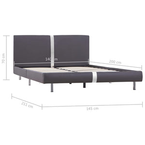 vidaXL Bed Frame Grey Faux Leather 140 x 200 cm