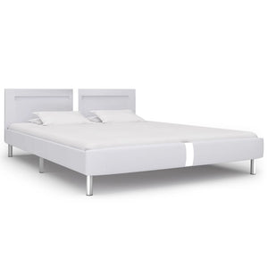 vidaXL Cadre de lit avec LED Blanc Similicuir 180×200 cm