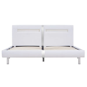 vidaXL Cadre de lit avec LED Blanc Similicuir 180×200 cm